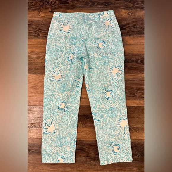 Lilly Pulitzer Angel Fish Blue Print Pants - Vintage White Label - Picture 5 of 5